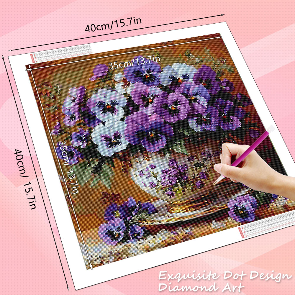 HUACAN 5D Diamond Mosaic Rose  - Resin Art Wallpaper ulasan dan harga