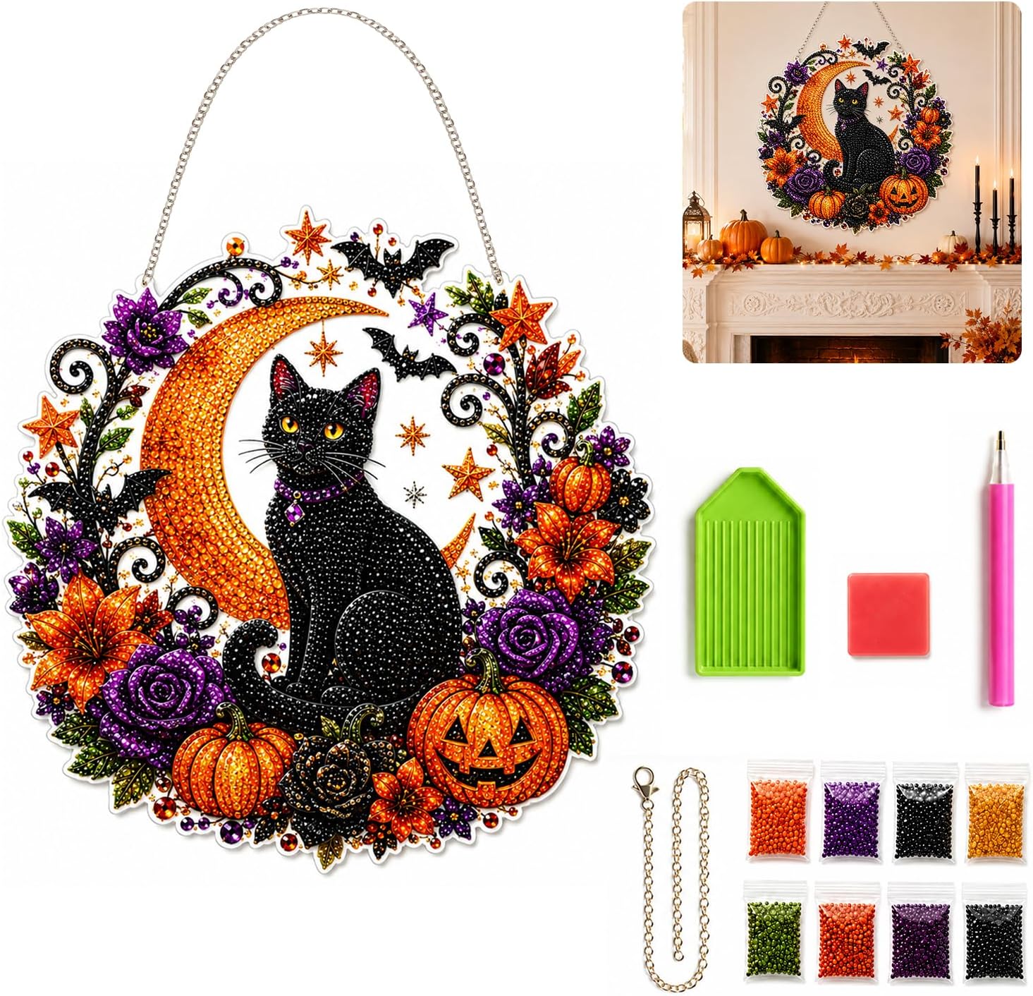 Halloween Pumpkins Diamond Art - Resin Art Work ulasan dan harga