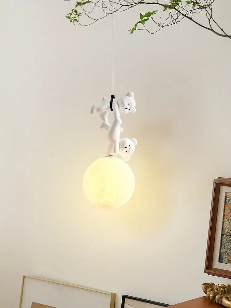 Bear Lamp Cartoon Nursery Beds - Resin Art Baby ulasan dan harga