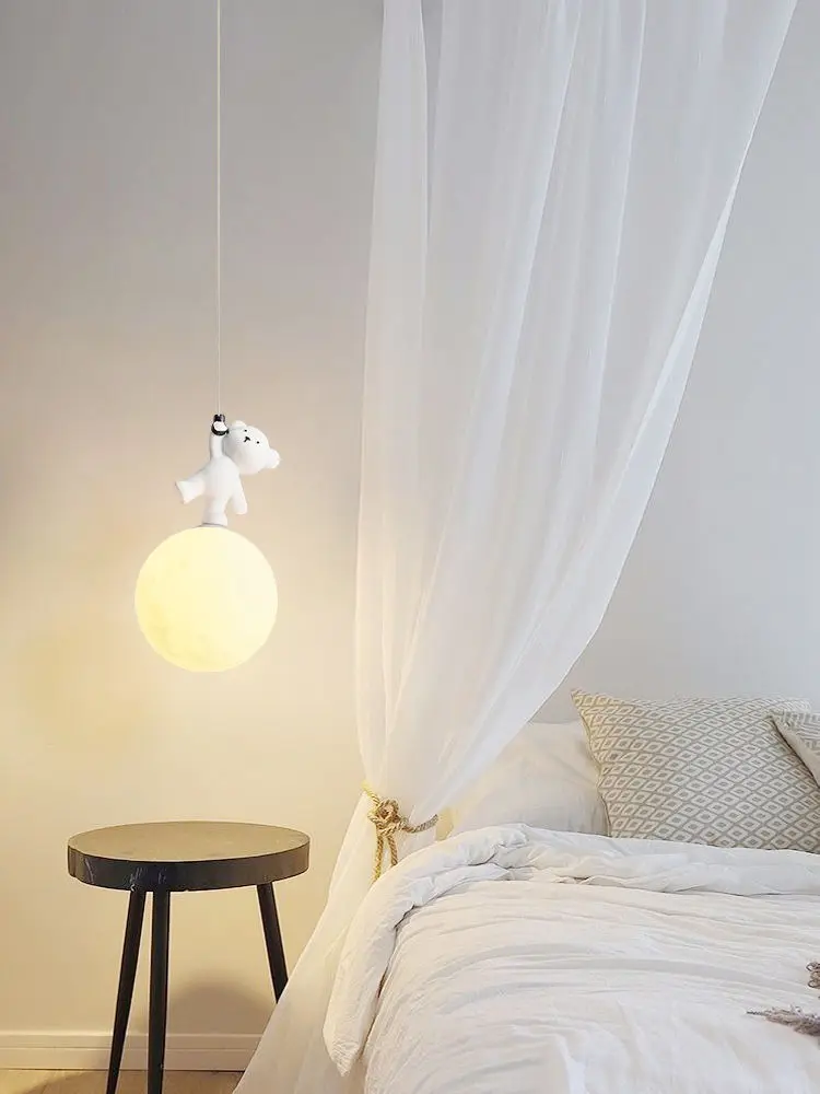 Bear Lamp Cartoon Nursery Beds - Resin Art Baby ulasan dan harga