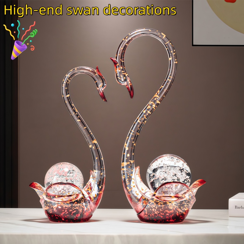 Luxury Resin Swan Figurine Cou - Resin Art Wedding Gift ulasan dan harga