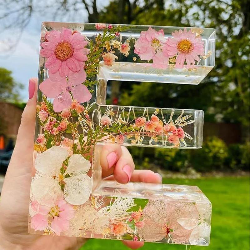 Floral 26 Letters Night Lights - Resin Art Alphabet ulasan dan harga